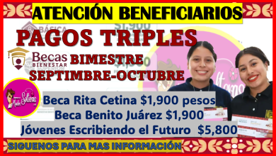 CONOCE LOS MONTOS Y FECHAS DEL PAGO TRIPLE DE LAS BECAS BIENESTAR PROGRAMADO PARA OCTUBRE