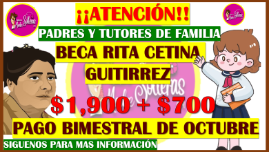 Beca Rita Cetina: ¿cuánto recibirán las familias en octubre?
