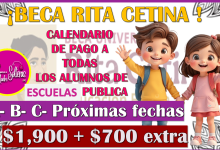 El pago de la Beca Rita Cetina para secundaria se entregara siguiendo un orden alfabético por apellidos.
