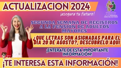 SEGUNDA SEMANA DE REGISTROS A LA PENSIÓN DE ADULTOS MAYORES: ¿QUE LETRAS SON ASIGNADAS PARA EL DÍA 20 DE AGOSTO?, DESCÚBRELO AQUÍ