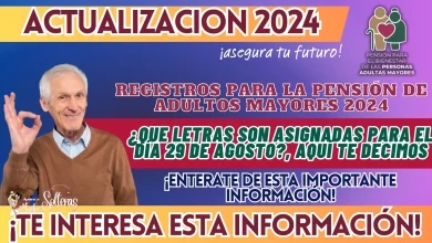  REGISTROS PARA LA PENSIÓN DE ADULTOS MAYORES 2024: ¿QUE LETRAS SON ASIGNADAS PARA EL DÍA 29 DE AGOSTO?, AQUÍ TE DECIMOS