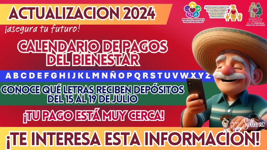 ÚLTIMA SEMANA DE PAGOS A PENSIONES Y PROGRAMAS DEL BIENESTAR: CONOCE QUÉ LETRAS RECIBEN DEPÓSITOS DEL 15 AL 19 DE JULIO, ENTERATE