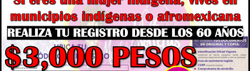 Si eres mujer indigena o vives en una zona indígena ¡REGISTRATE! en la Pensión Mujeres Bienestar