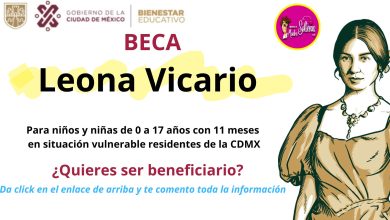 Beca Leona Vicario $1,032.00 mensuales, para niños y niñas