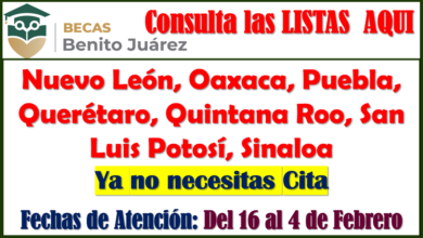 Becarias y Becarios de: Nuevo León, Oaxaca, Puebla, Queretaro, Quintana Roo, San Luis Potosí, Sinaloa