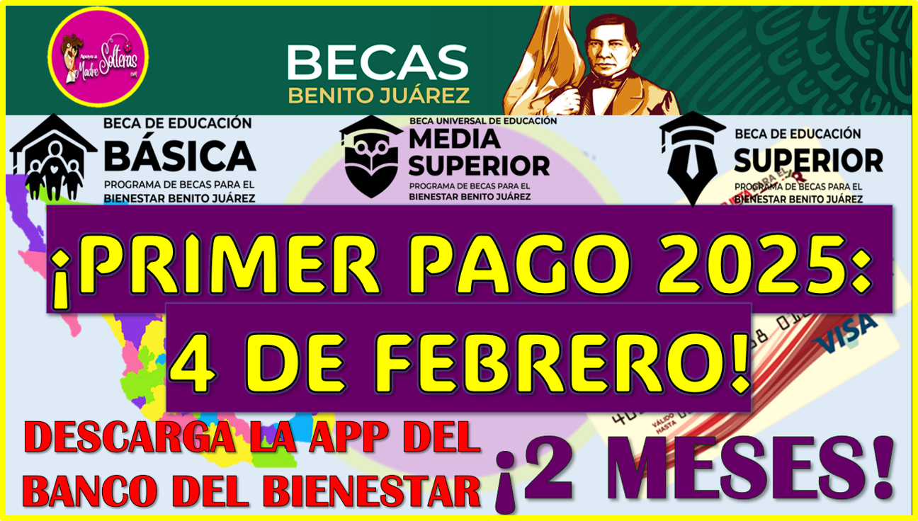 A partir del 4 de Febrero comienzan los Pagos de las Becas Benito Juárez Básica, Media Superior y Superior 2025