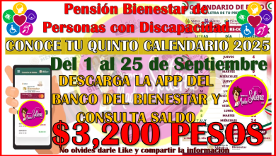 Ya puedes consultar tu quinto calendario oficial 2025: Pensión Bienestar de Discapacidad