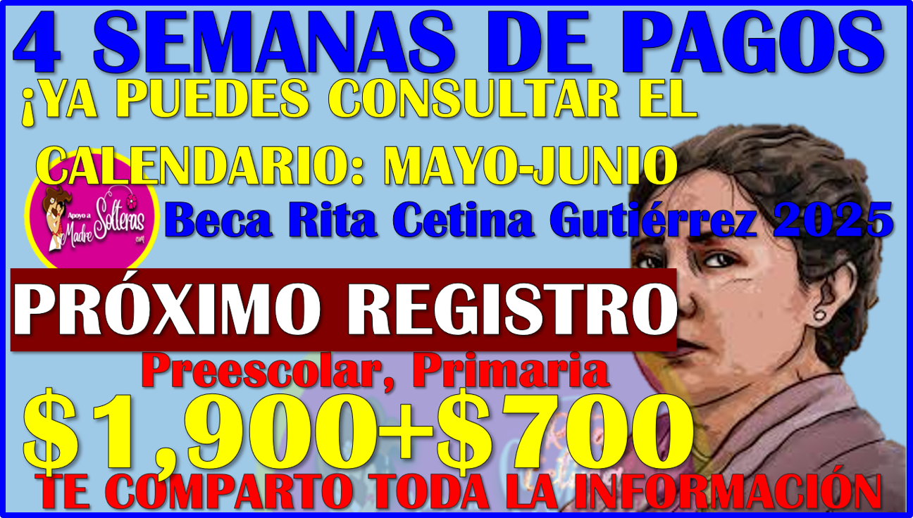 ▷ Calendario Oficial de Pagos del Tercer Bimestre: Beca Rita Cetina Gutierrez 2025 » 2025 Apoyos a Madres Solteras 🥇 Calendario Oficial de Pagos del Tercer Bimestre: Beca Rita Cetina Gutierrez 2025