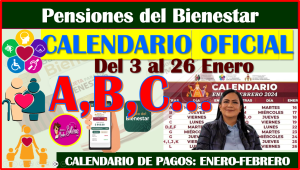 CALENDARIO OFICIAL DE PAGOS DE LAS PENSIONES BIENESTAR: PRIMER ...