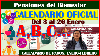 CALENDARIO OFICIAL DE PAGOS DE LAS PENSIONES BIENESTAR: PRIMER CALENDARIO 2024