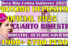 ¿Cuando se llevará a cabo el próximo pago de la Beca Rita Cetina Gutierrez 2025? aqui te informamos