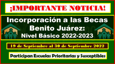 Padres de Familia ¡ATENCIÓN!  del 19 al 30 de Septiembre  podrás registrar a tu hijo en las Becas Benito Juárez Nivel Básico