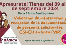 ¡ATENCIÓN! Del 9 al 13 de Septiembre Validación de Información CSI-CU en línea (VIR)