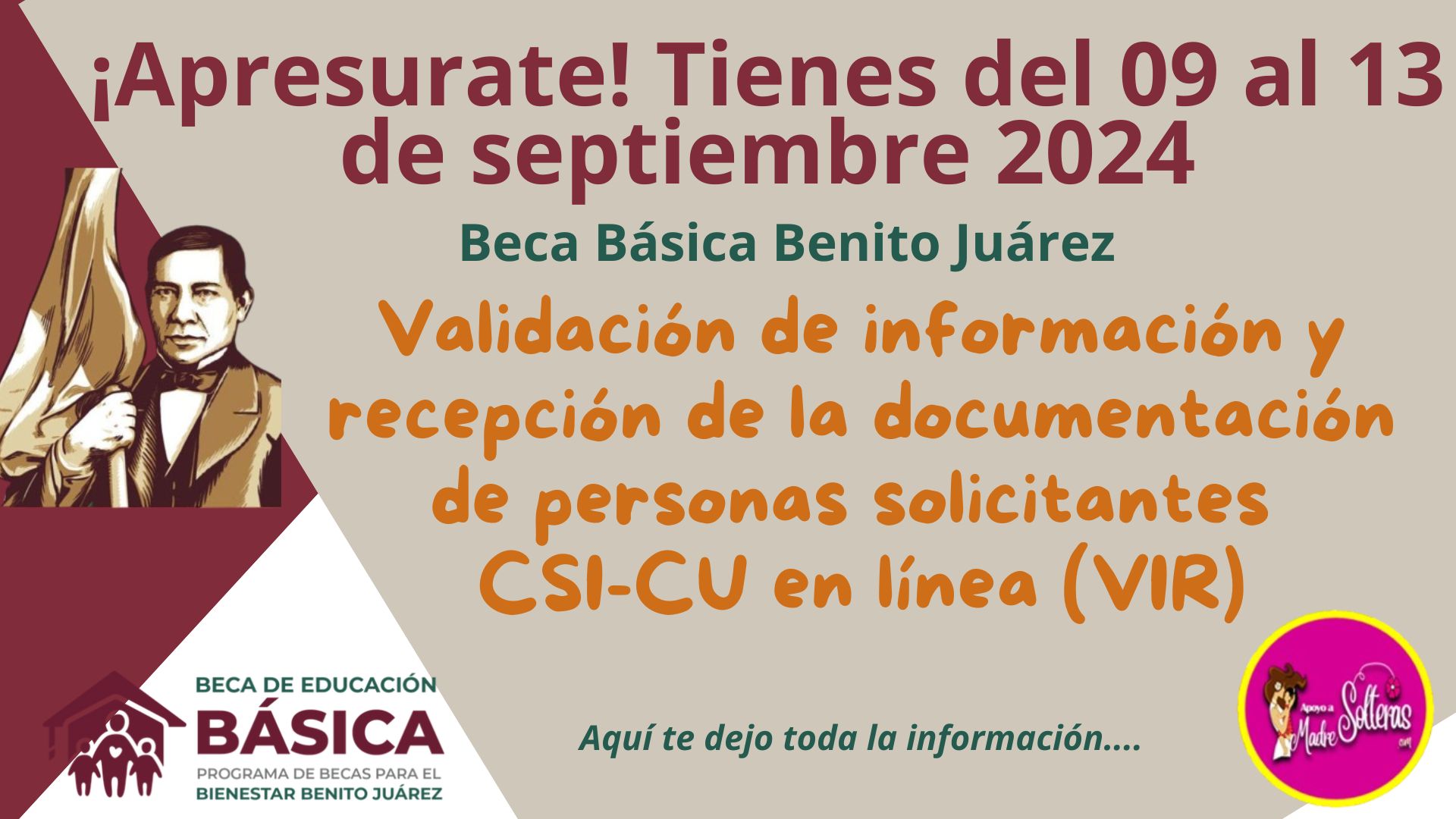 ¡ATENCIÓN! Del 9 al 13 de Septiembre Validación de Información CSI-CU en línea (VIR)