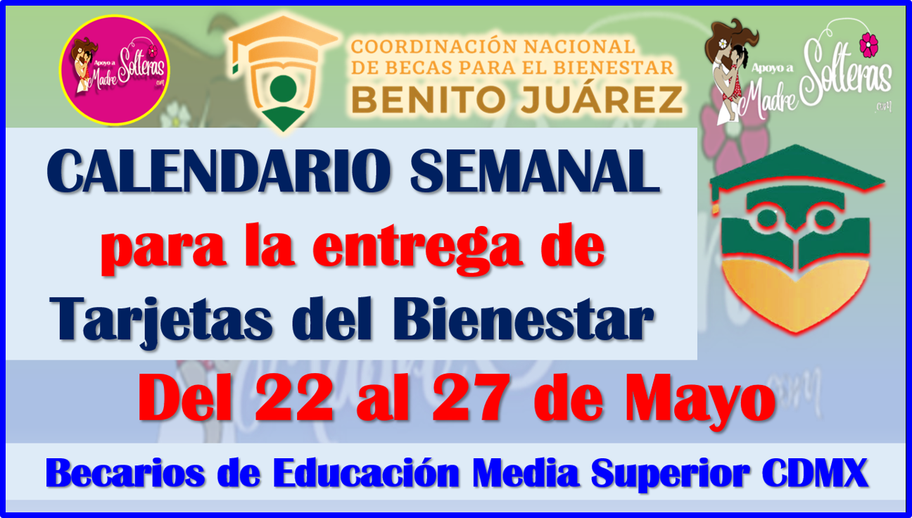Becarios, Nueva lista de atención semanal del 22 al 27, para entrega de TARJETAS: Becas Benito Juárez