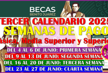 4 SEMANAS DE PAGOS DE LAS BECAS BENITO JUÁREZ 2025: BIMESTRE MAYO-JUNIO