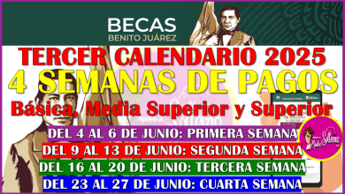 4 SEMANAS DE PAGOS DE LAS BECAS BENITO JUÁREZ 2025: BIMESTRE MAYO-JUNIO