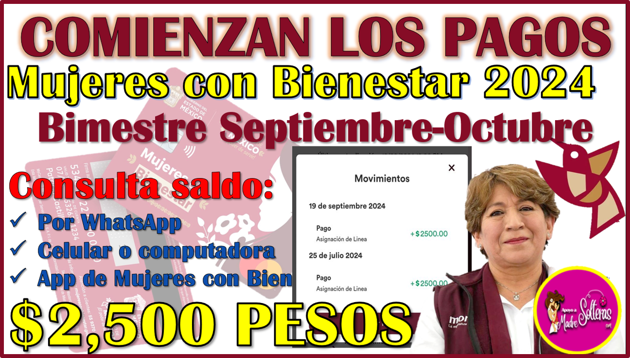 Ya puedes consultar saldo ¡YA HAY PAGOS de Mujeres con Bienestar del mes de SEPTIEMBRE!