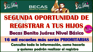 SEGUNDA OPORTUNIDAD de REGISTRO! consulta quienes podrán realizarlo: Becas Benito Juárez Nivel Básico
