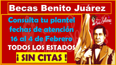 Becas Benito Juárez, lista de atención del 16 de Enero al 4 de Febrero