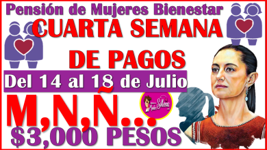 Cuarta semana de pagos del bimestre Julio-Agosto: Pensión Mujeres Bienestar 2025
