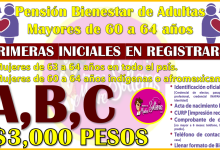 Estas son las primeras iniciales para el registro de la Pensión Mujeres Bienestar 60 a 64 años