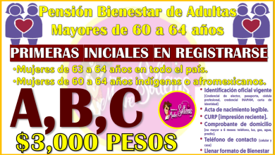 Estas son las primeras iniciales para el registro de la Pensión Mujeres Bienestar 60 a 64 años