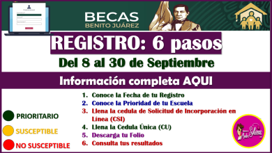 Conoce los 6 PASOS para el REGISTRO de las Becas benito Juárez 2023-2024