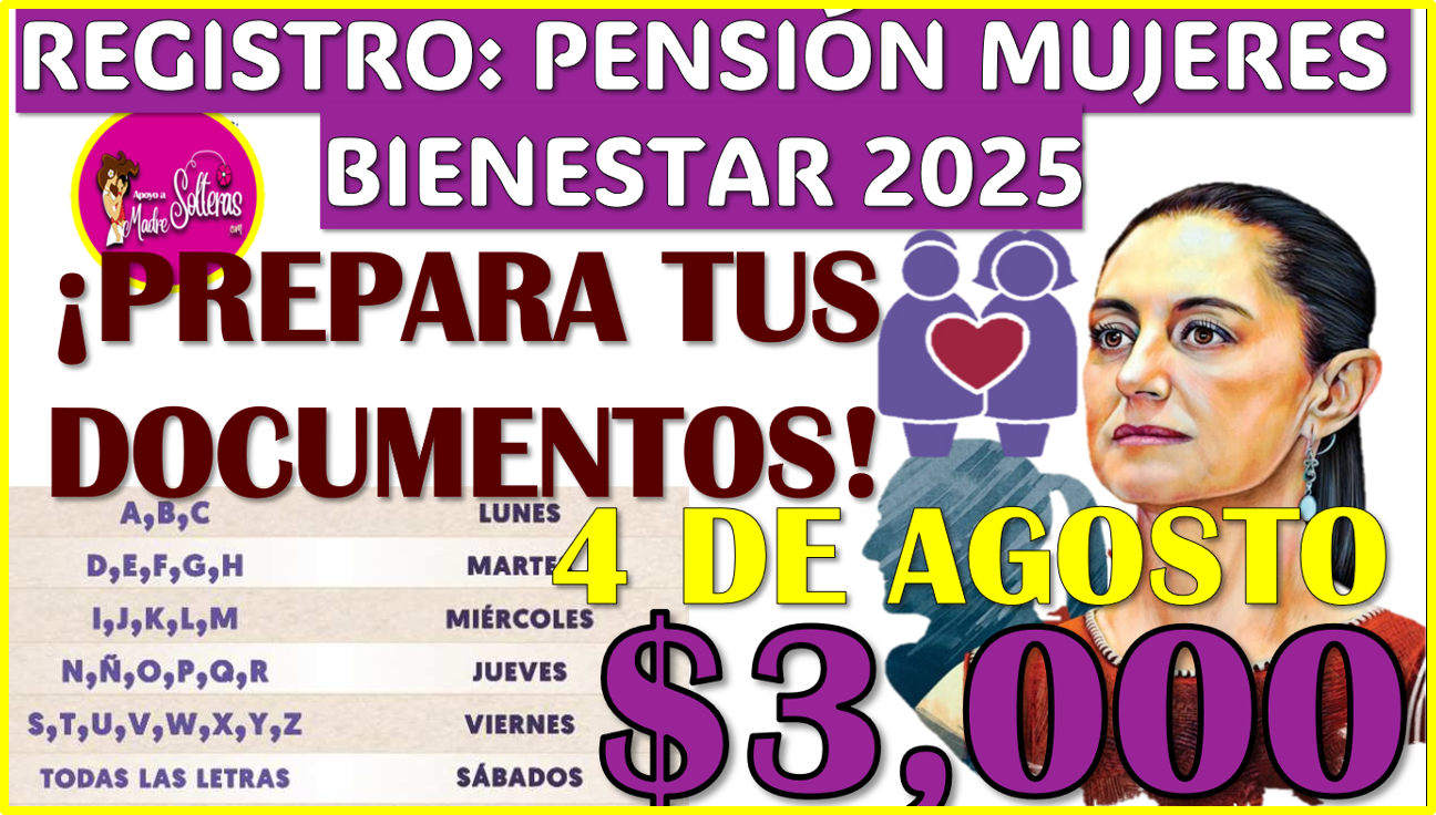 ▷ ¡PREPARA TUS DOCUMENTOS! cada vez falta menos para registrarte: Pensión Mujeres Bienestar » 2025 Apoyos a Madres Solteras 🥇 ¡PREPARA TUS DOCUMENTOS! cada vez falta menos para registrarte: Pensión Mujeres Bienestar