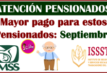 Atención pensionados del IMSS e ISSSTE, estos son los Pensionados que recibirán más dinero en Septiembre