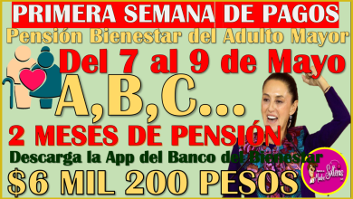 Primera semana de pagos de la Pensión Bienestar del Adulto Mayor bimestre Mayo-Junio 2025