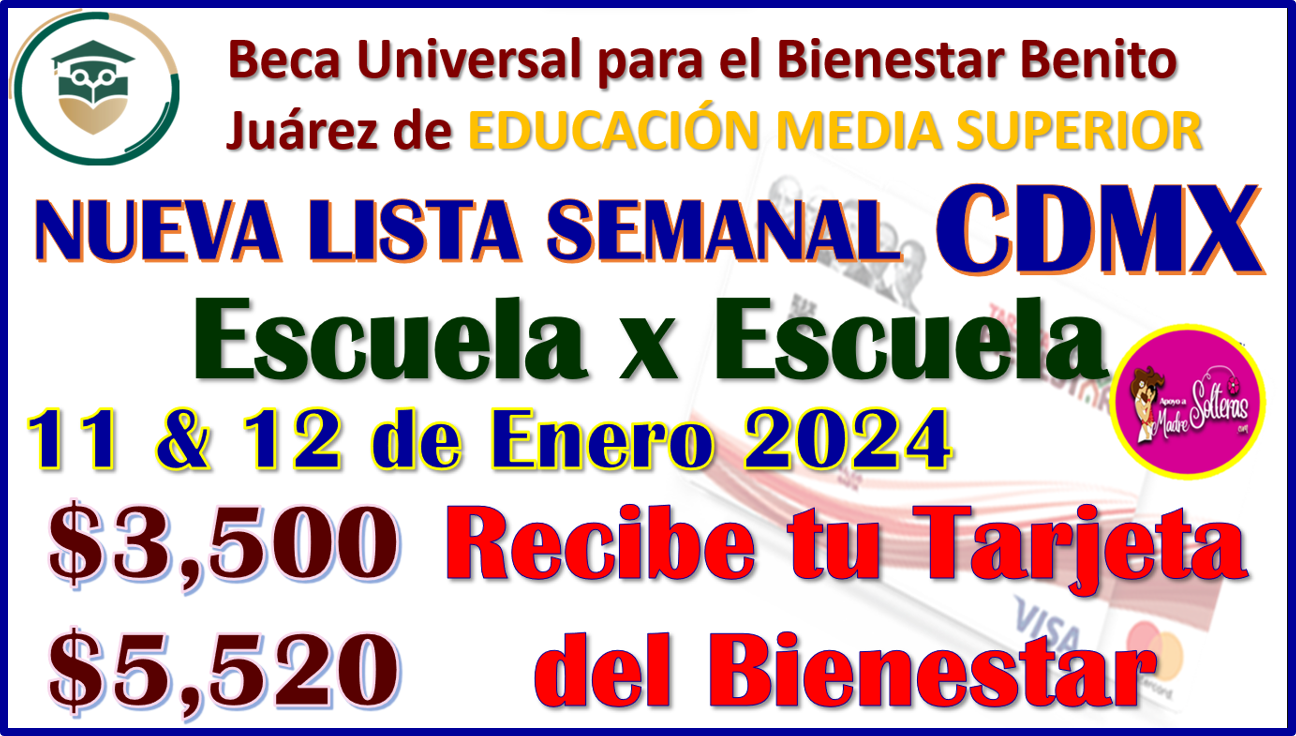 Atención alumnos de la CDMX, en esta semana recibes tu Tarjeta del Bienestar consulta la lista: Becas Benito Juárez