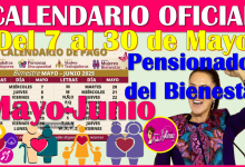 Ya tenemos Calendario Oficial de Pagos del bimestre Mayo-Junio de las Pensiones del Bienestar 2025