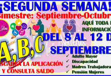 Segunda semana de depósitos de las Pensiones del Bienestar Bimestre Septiembre-Octubre 2025