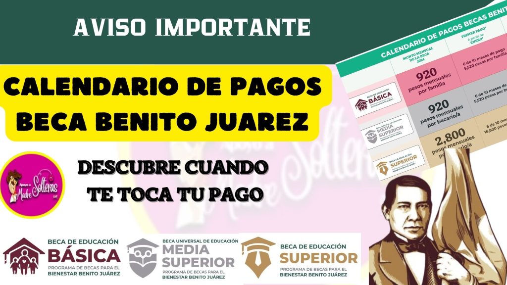 ¡Aviso importante! Calendario de pago Becas Benito Juárez Bienestar