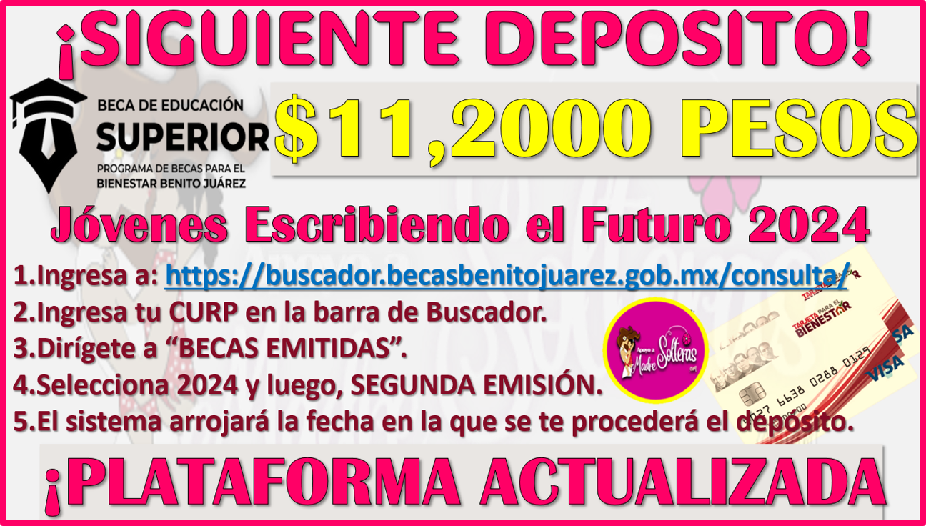 Así quedan tu siguiente deposito de Jóvenes Escribiendo el Futuro 2024 ¡ULTIMO PAGO!