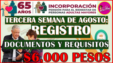 Tercera Semana de Agosto ¡REALIZA TU REGISTRO! y recibe $6 mil pesos: Pensión Bienestar del Adulto Mayor 2024