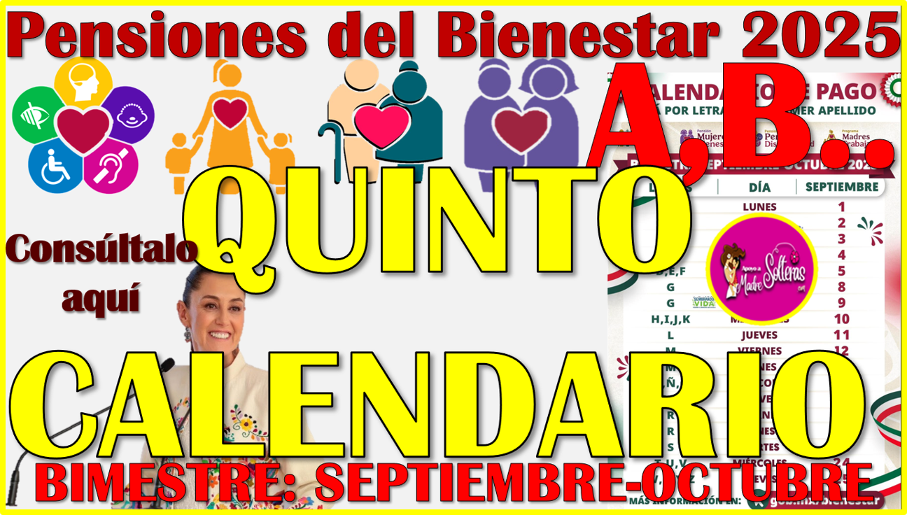 Ya tenemos CALENDARIO OFICIAL DE PAGOS del quinto bimestre: Pensiones del Bienestar