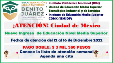 Información para Becarios de Nuevo Ingreso Media Superior Ciudad de México