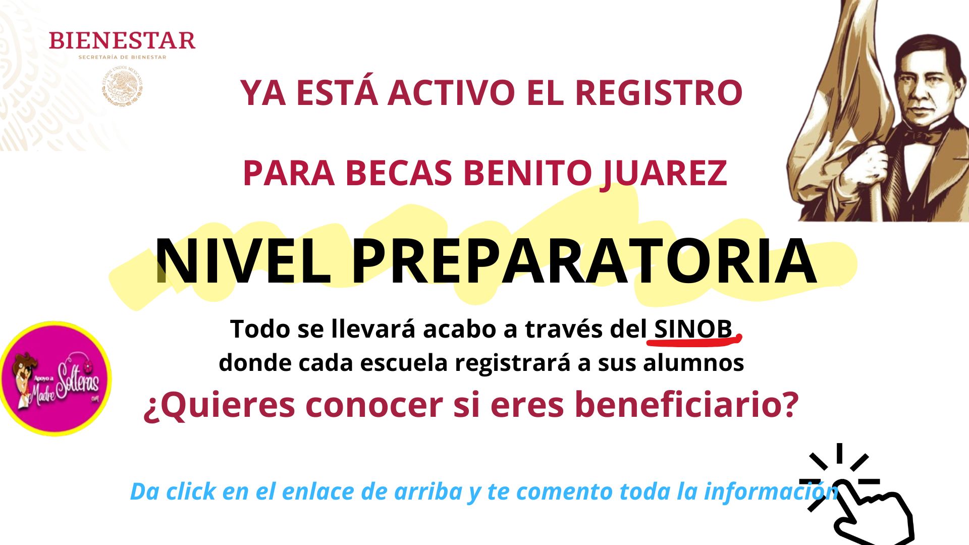 Ya está el registro para preparatorias Beca Benito Juárez.