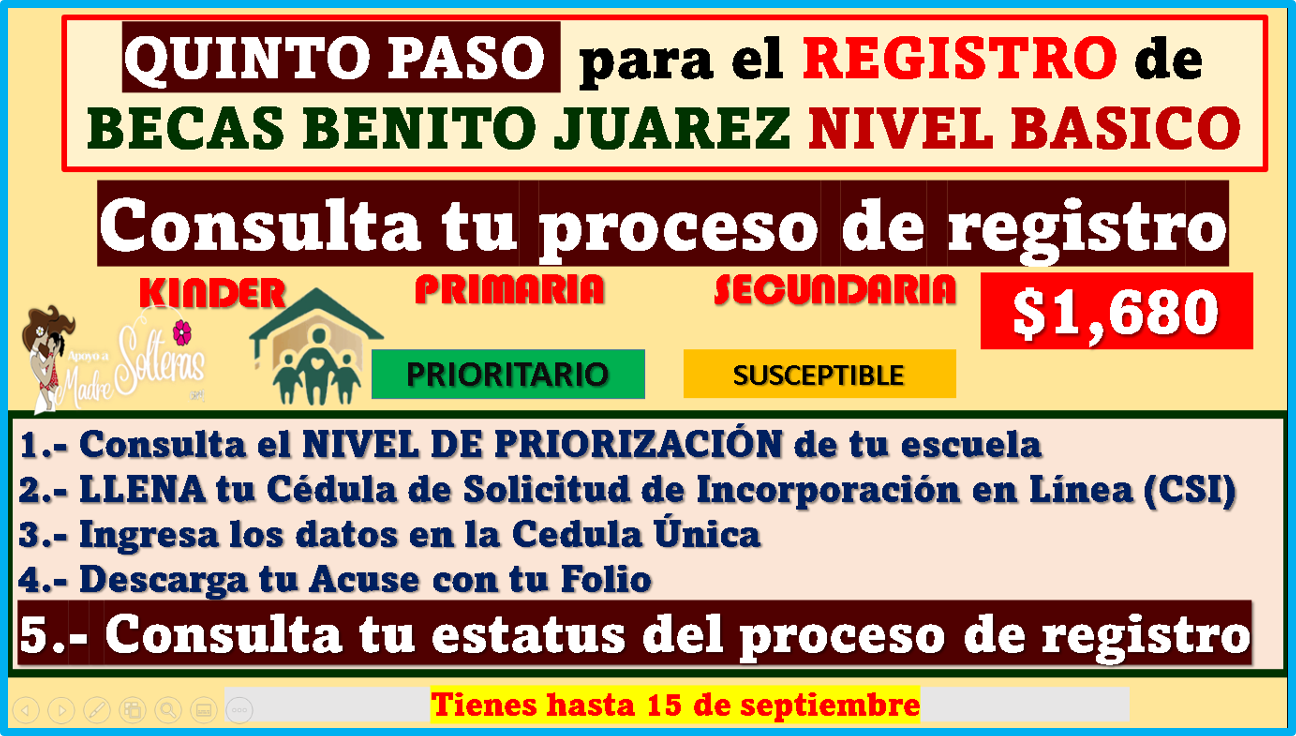 Realiza  el QUINTO PASO para las Becas Benito Juárez  2022-2023 AQUI