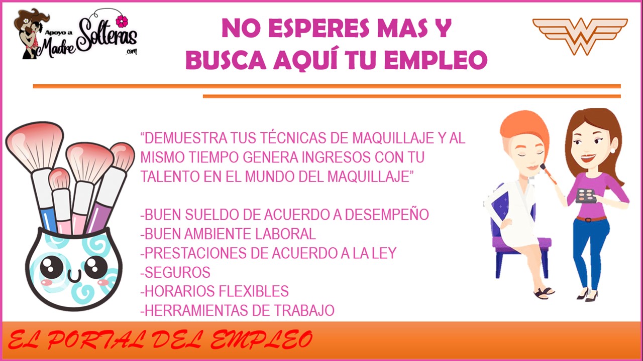 ▷ Empleos para maquilladora » 2021 Apoyos a Madres Solteras 🥇 empleos-para-maquilladora