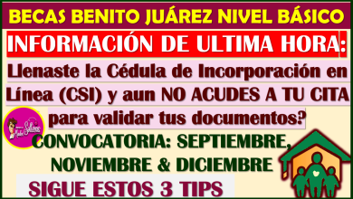 Si llenaste la CSI en Septiembre, Noviembre y Diciembre ¡CONSULTA SI YA TIENES UNA CITA! y continúa con el proceso: Becas Benito Juárez