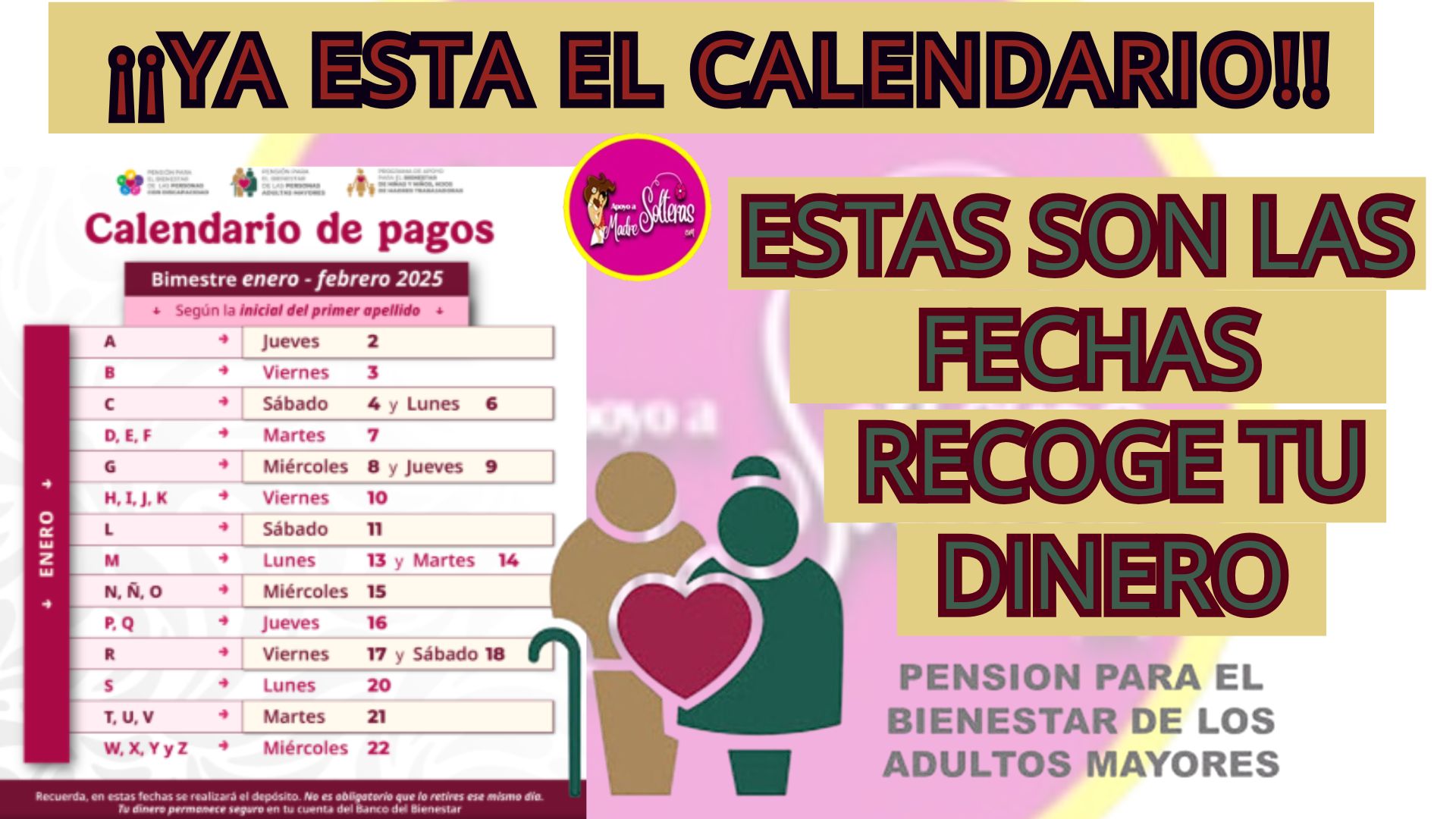 Tu pensión, al día. 📅 Consulta el calendario de pagos para el bienestar 2025|Ellos cobran|Pensión Adulto Mayores|