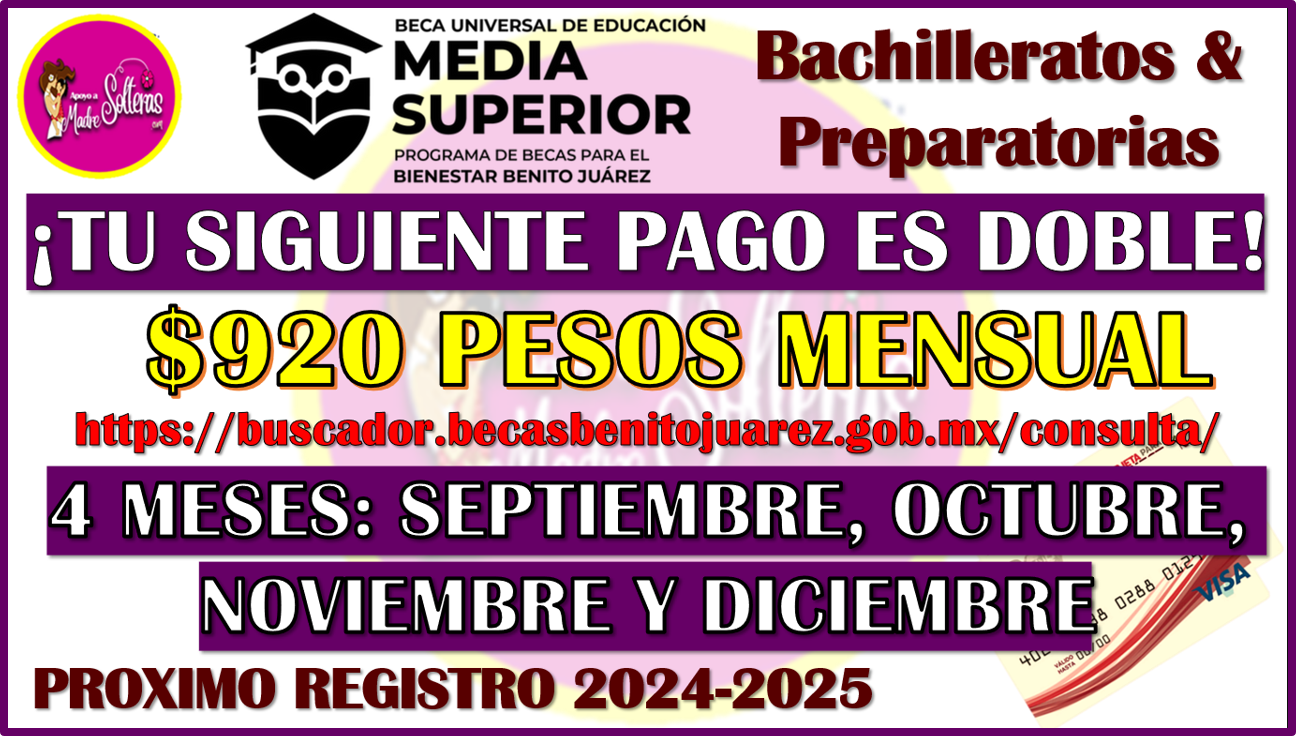 Becarios de las Becas Benito Juárez Media Superior ¡TU SIGUIENTE PAGO ES DOBLE! aquí la información